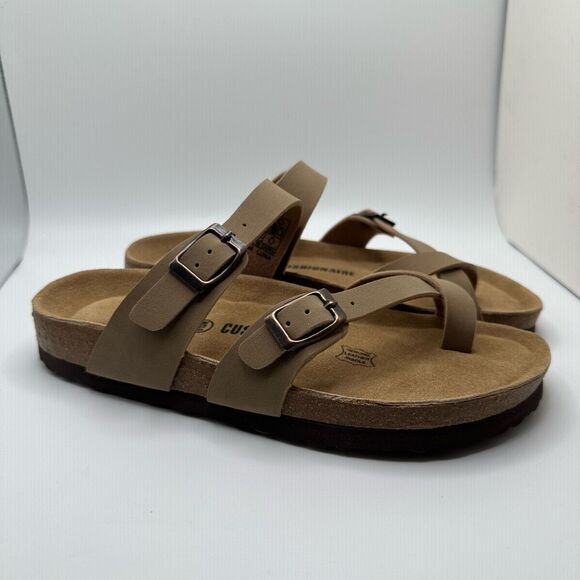 CUSHIONAIRE Shoes - CUSHIONAIRE Women's Cork Footbed Sandal With +Comfort 6.5 TAUPE